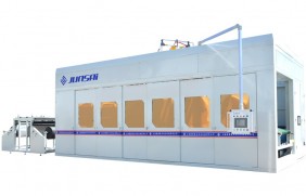 汽车通风管全自动双层厚片吸塑机  江苏骏精赛自动上下料吸塑设备