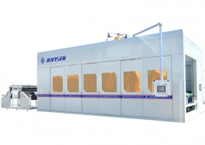 汽车通风管全自动双层厚片吸塑机  江苏骏精赛自动上下料吸塑设备