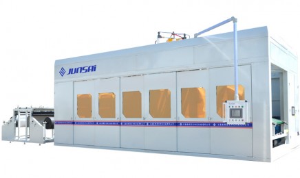 汽车通风管全自动双层厚片吸塑机  江苏骏精赛自动上下料吸塑设备